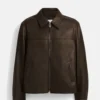 Burnt Espresso Leather Shirt Style Slip Pockets Classic Brown leather Jacket