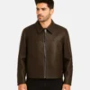 Burnt Espresso Shirt Style Leather Jacket