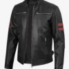 Cafe-Racer-Leather-Maroon-Stripes-Black-Jacket