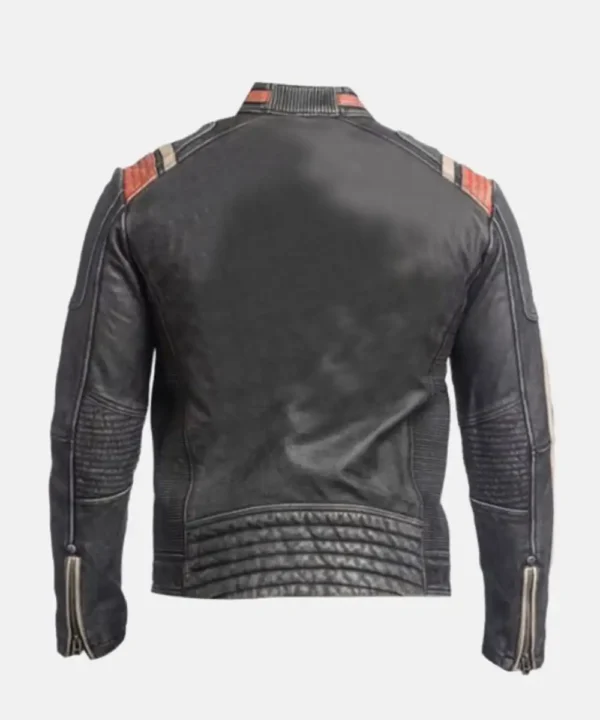 Cafe Racer Retro Vintage Distressed Biker Leather Jacket