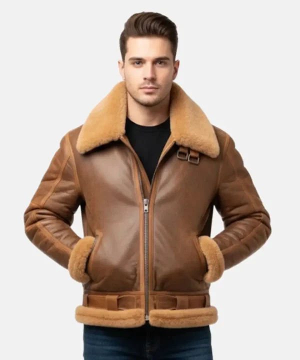Men’s B3 Bomber Shearling Aviator Leather Jacket