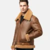 Men’s B3 Flying Bomber Shearling Brown Leather Jacket