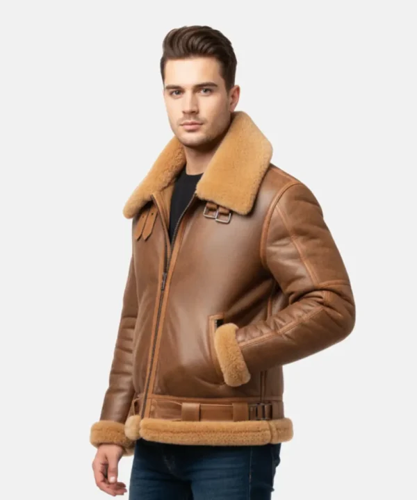 Men’s B3 Flying Bomber Shearling Brown Leather Jacket