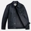 Mens Blue Waxed Canvas Field Jacket