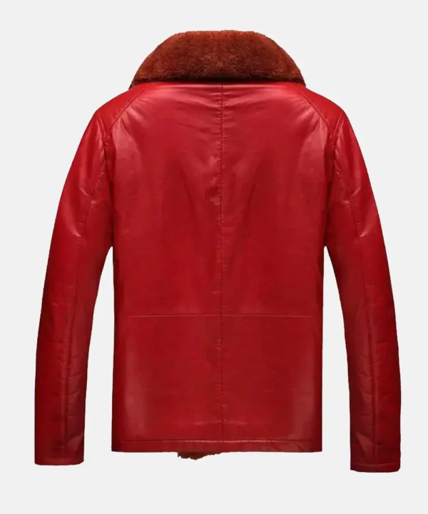 Red Shearling Leather Jacket