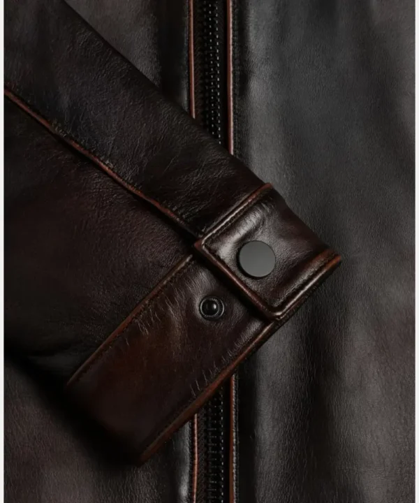 Roadster Black Coffee Biker Leather Jacket