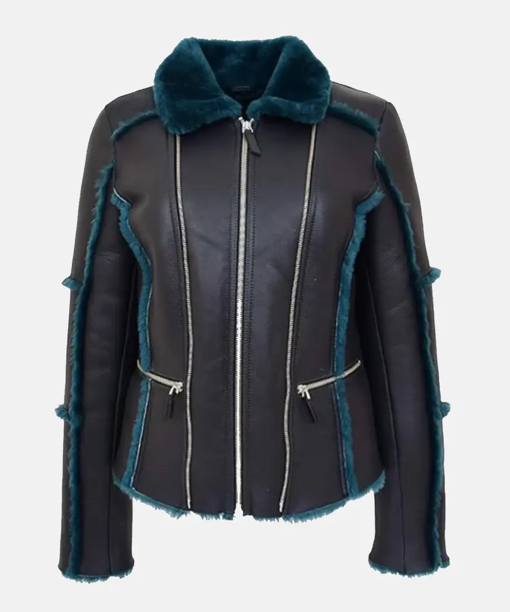 Women Genuine Sheepskin Black Leather Jacket