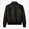 Classic Biker Moto Black Leather Bomber Jacket For Men