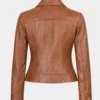 Classic Motorcycle Tan Biker Leather Jacket For Women