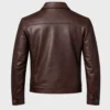 Classic Style Dark Brown Biker Leather Bomber Jacket For Men