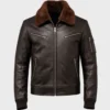 Men's Aviator Classic Black G1 Leather Bomber Jacket