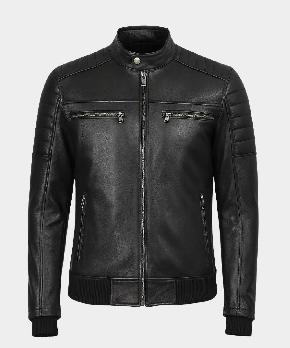Men's Black Biker Classic Moto Leather Jacket