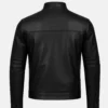 Men's Classic Black Motorcycle Harrington Leather Jacket