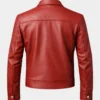 Motorcycle Slim-Fitted Red Biker Leather Jacket For Men