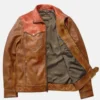Western Elkhorn Brown and Red Leather Jacket