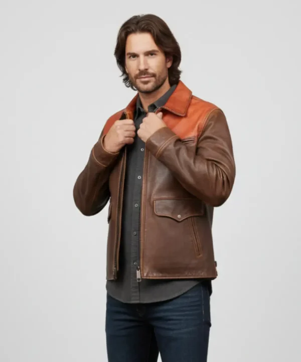 Western Elkhorn Leather Jacket