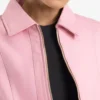 Women's Classic Pink Leather Jacket