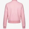 Womens Motorcycle Pink Biker Leather Bomber Jacket
