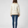 Akris Yasha Genuine Beige Shearling Leather Jacket