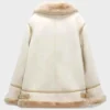 Akris Yasha Genuine White Shearling Leather Jacket