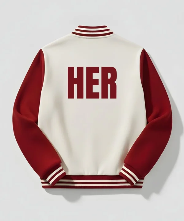 Date Night Couples Matching Pack of 2 Valentine Day Varisty Jacket White & Red