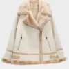 Genuine Shearling White Leather Jacket