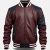 Jakewood 2050 Leather Varsity Maroon Jacket