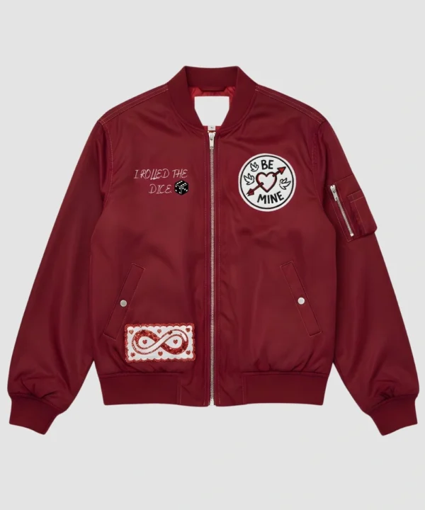 Valentine Day Couples Matching Date Night Red Bomber Jacket