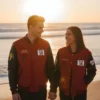 Valentine Day Couples Matching Pack Of 2 Varsity Jacket Red & Black