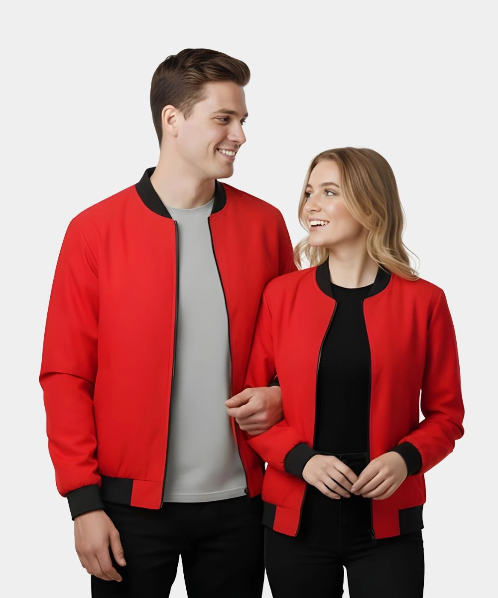 Valentine Day Couples Matching Pack of 2 Red Bomber Jackets