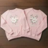 Valentine Day Couples Matching Pink Pullover Fleece Sweatshirt