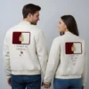 Valentine Day Pack of 2 Couples Matching Date Night White Varsity Jacket