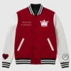 Valentine Day Pack of 2 Couples Varsity Jacket Red & White