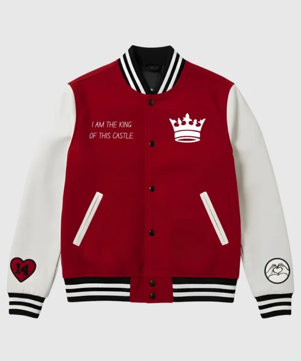 Valentine Day Pack of 2 Couples Varsity Jacket Red & White