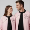 Valentine Day Pack of 2 Date Night Couples Matching Pink Bomber Jacket