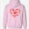 Valentine Day Special Coquette Heart Pink Pullover Fleece Hoodie For Women's