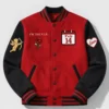 Valentine Day Special Couples Matching Pack Of 2 Red & Black Varsity Jacket