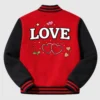 Valentine Day Special Couples Matching Pack Of 2 Varsity Jacket Red & Black