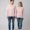 Valentine Day Special Pack Of 2 Couples Matching Pink Sweatshirts