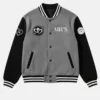 Valentine Day Special Pack of 2 Couples Grey & Black Varsity Jacket