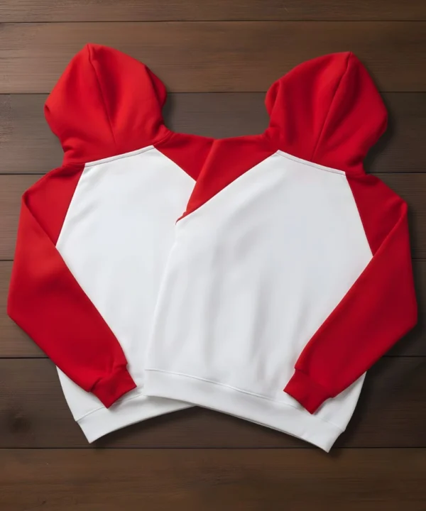 Valentine Day Special Pack of 2 Couples Matching Hoodie White & Red