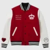 Valentine Day Special Pack of 2 Couples Varsity Jacket Red & White