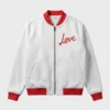 Valentine Day Special White & Red Love Varsity Jacket