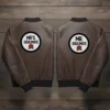 Valentine’s Day Pack of 2 Couples Matching Outfit Date Night Brown Leather Jacket