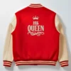 Valentine's Day Special Couples Date Night Red & Cream Varsity Jacket Women's