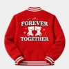 Valentine’s Day Special Couples Matching Wool Varsity Jacket Red
