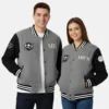 Valentine’s Day Special Pack of 2 Couples Grey & Black Wool Varsity Bomber Jacket