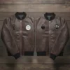 Valentine’s Day Special Pack of 2 Couples Matching Outfit Date Night Brown Leather Jacket