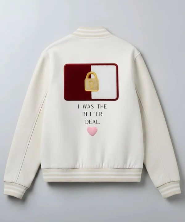 Valentine’s Day Special Pack of 2 Couples Matching Outfit Date Night White Varsity Jacket