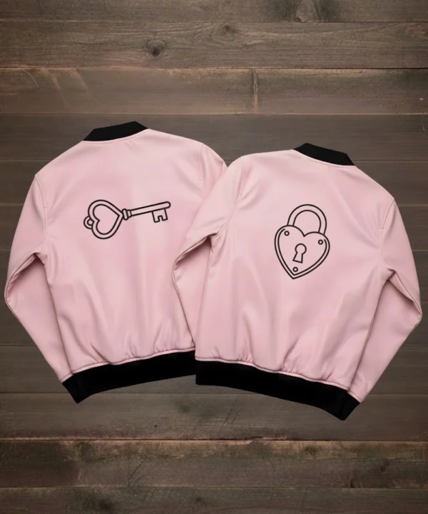 Valentine’s Day Special Pack of 2 Date Night Couples Matching Pink Bomber Jacket